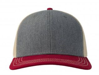 Atlantis Sonic Εξάφυλλο καπέλο chino τζόκεϋ 100% Cotton Twill 280gsm GREY/CARDINAL/BEIGE