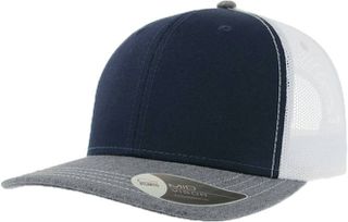 Atlantis Sonic Εξάφυλλο καπέλο chino τζόκεϋ 100% Cotton Twill 280gsm NAVY/GREY/WHITE