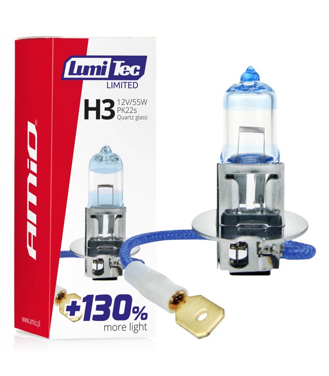 H3 12V 55W PK22s LUMITEC LIMITED +130%  UP TO 40m AMIO - 1 ΤΕΜ.
