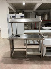 Τραπέζι ανοξείδωτο με ράφι & τρύπα για απορρίμματα (Α0897)