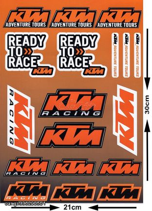 Καρτέλα αυτοκόλλητα KTM (18 τεμ.)