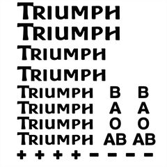 Σετ αυτοκόλλητα Triumph & ομάδες αίματος μαύρο