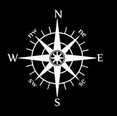 Αυτοκόλλητο πυξίδα λευκό