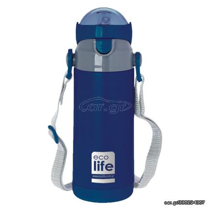 Ecolife Παιδικό Ανοξείδωτο Παγούρι Θερμός 400ml Navy Blue 33-BO-2989