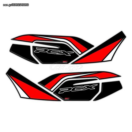 GPK σετ 3D αυτοκόλλητα μαρσπιέ Honda PCX 125 2021-2023 μαύρο-κόκκινο