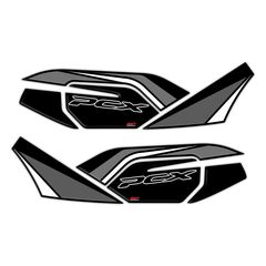GPK σετ 3D αυτοκόλλητα μαρσπιέ Honda PCX 125 2021-2023 μαύρο-γκρι