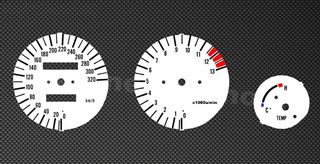 Λευκές πλάκες οργάνων καντράν Yamaha FZR 1000 Exup 1989-1995 (3LE)