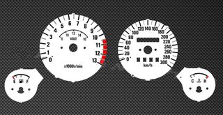 Λευκές πλάκες οργάνων καντράν για Kawasaki GPZ1000 RX 1986-1987