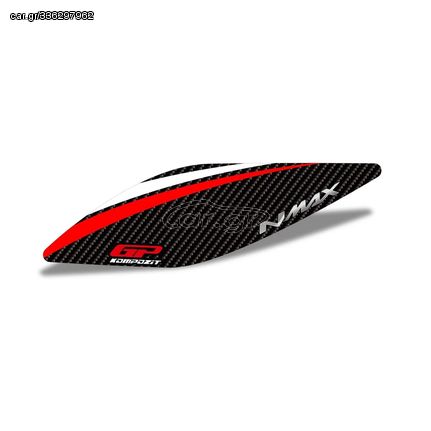 GPK 3D αυτοκόλλητο καλύμματος φίλτρου αέρα Yamaha NMAX 125 / 155 2021-2024 μαύρο-κόκκινο