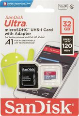 Sandisk Ultra microSDHC 32GB Class 10 U1 A1 UHS-I με αντάπτορα