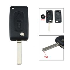 SILCA Πτυσσομενο 2κουμπο κλειδι για Citroen C2 C3 C4 Berlingo (CE0536) VA2 Battery Holder