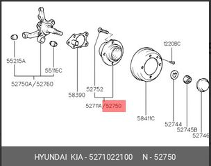ρουλεμαν οπίσθιου άξονα με δαχτυλίδι ABS , OEM , για Hyundai Accent 1994-2000 . Kia Hyundai rear axle 5271022600 .