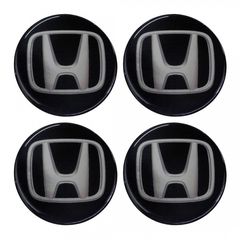 Honda αυτοκόλλητα σήματα ζαντών 7,2 CM μαύρα με επικάλυψη σμάλτου – 4 τεμ.