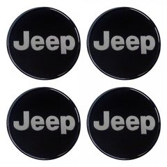 Jeep αυτοκόλλητα σήματα ζαντών 7,2 CM μαύρο/χρώμιο με επικάλυψη σμάλτου – 4 τεμ.
