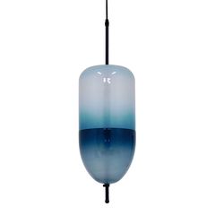 GloboStar® TEARDROP 01504 Μοντέρνο Κρεμαστό Φωτιστικό Οροφής Τρίφωοτο 3 x G4 Γυάλινο Τιρκουάζ Διάφανο Φ20 x Υ65cm