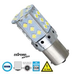 GloboStar® 81238 Λάμπα Αυτοκίνητου 1156 BA15S P21W 2nd Gen CanBus Extreme Series LED 35 SMD 3030 17W 2550lm 360° DC 12V IP20 6000K