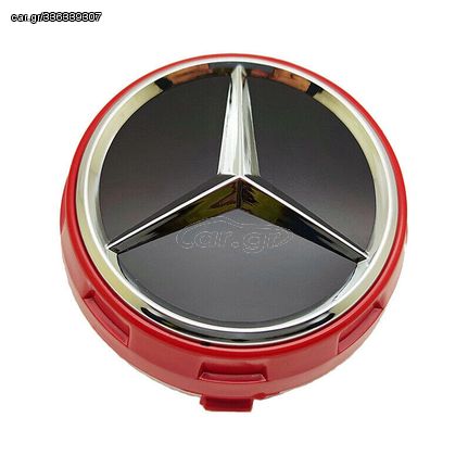 Καπάκι κέντρου ζάντας Mercedes κόκκινο-μαύρο 75mm 1τμχ