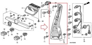 HONDA CR-V III 2007-2011 ΠΙΣΩ ΑΡΙΣΤΕΡΟ ΦΑΝΑΡΙ 33551SWWG01 33551-SWW-G01-thumb-2