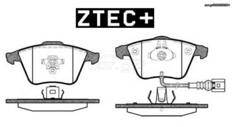 ZTEC+ Σετ τακάκια AUDI A3 (8P1,8PA) - A6 C6 (4F2,4F5) - SEAT Leon II (1P1) - SKODA Superb II (3T4,3T5) - VW Golf V-VI (1K1,5K1) -  Passat B6 (3C2,3C5) - Eos (1F7,1F8) - Passat CC (357)