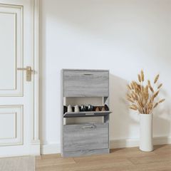 Παπουτσοθήκη Γκρι Sonoma 59x17x108 εκ. από Επεξεργασμένο Ξύλο 342532