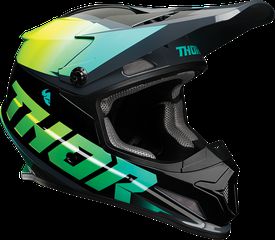 Κράνος THOR Sector Fader Helmet Gloss, Fluorescent Green, Teal, Black