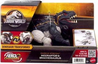 Mattel Jurassic World: Fierce Changers Massive Stretch - Indoraptore  Brachiosaurus (HPD35)