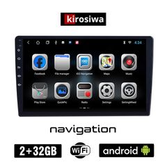 KIROSIWA Ηχοσύστημα 10" ιντσών 2+32GB Android με WI-FI GPS Playstore Youtube Android Auto Apple Carplay (2GB Ram 32GB Rom οθόνη αφής USB 2 GB Ελληνικός πλοηγός Navi OBD αυτοκινήτου 2DIN Bluetooth