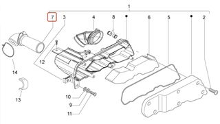 Εισαγωγή Φίλτρου Αέρα Aprilia SR Motard 50 2T E3 2012-2014 (APAC, EMEA) 840159