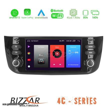 Bizzar OEM Fiat Punto Evo 2009-2011 4core Android12 2+32GB Navigation Multimedia Deckless 7″ με Carplay/AndroidAuto