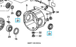 Τσιμούχα πίσω διαφορικού Honda Civic Shuttle / Wagon '88 35x54x8 (91207PH8000) Oil Seal,35x54x8