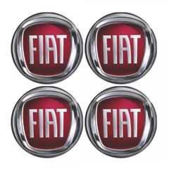 Fiat αυτοκόλλητα σήματα ζαντών 6 CM κόκκινα με επικάλυψη σμάλτου – 4 τεμ.