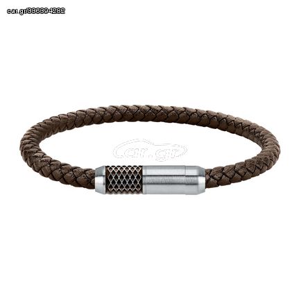 Sector Bandy, Men's Brown Leather - Silver Stainless Steel Bracelet SZV103