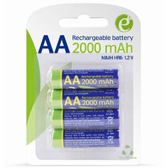 ENERGENIE RECHARGEABLE AA INSTANT BATTERIES READY TO USE 2000MAH 4PCS BLISTER EG-BA-AA20R4-01