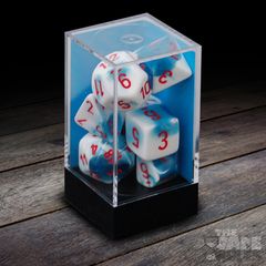 Chessex Gemini Polyhedral 7-Die Set - Astral Blue-White w/red
