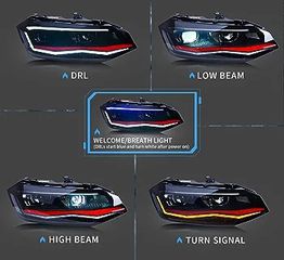 ΦΑΝΑΡΙΑ ΕΜΠΡΟΣ Full LED Headlights VW Polo AW MK6 (2018-2020) GTI DESIGN with Sequential Dynamic Turning Lights-thumb-8