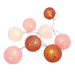 20 Led (5mm) Θερμά Λαμπάκια Woven Pink & White Balls (XQ20WW2A)