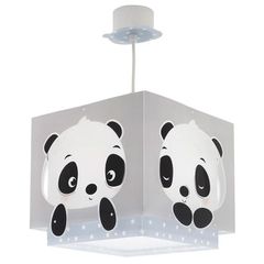 Παιδικό φωτιστικό οροφής κρεμαστό Panda Blue με ντουί Ε27x1 διπλού τοιχώματος & μαγικά φωσφορίζοντα μέρη στο σκοτάδι