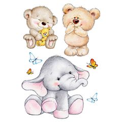 Διακοσμητικά αυτοκόλλητα τοίχου Cute Animals σε XL μέγεθος σετ 12 τεμαχίων από βινύλιο