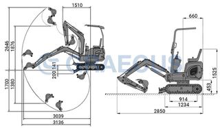 Εκσκαφέας Με Ερπύστριες Graecus 2026 EB12-PRO Μίνι τσαπάκι 1.2T, Diesel Kubota-thumb-19