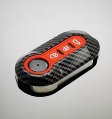 3 Buttons Carbon ABS Car Folding Key Case Cover for Fiat Ducato 500 500L Panda Grande Punto Lancia Musa Remote Key Shell