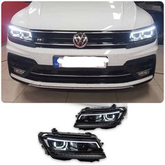 Φαναρια Εμπρός  FULL LED VW Tiguan II Mk2 (2016-2019) R-Line Matrix Design Sequential Dynamic Turning Lights