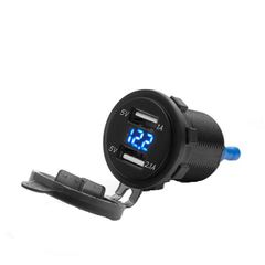 Πριζα Μοτοσυκλετας Usb Socket 12-24V Χωνευτη Με 2 Θυρες 5V/3.1A | 4Ride