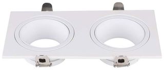 V-TAC Βάση Σποτ Χωνευτή Ορθογώνια Σταθερή για 2xGU10 IP20 Πλαστική 175x88x30mm Άσπρη 10298