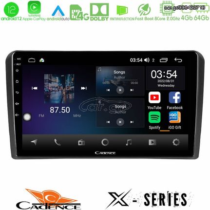 Cadence X Series Audi A3 8P 8core Android12 4+64GB Navigation Multimedia Tablet 9″