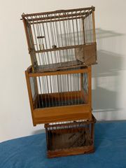 Ξύλινα χειροποίητα κλουβιά πουλιών (3) τμχ