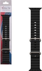 Volte-Tel Λουρακι Ρολογιου Apple Watch 42/44/45/49mm Ocean Band Loop BLACK-Orange VT108 - (5205308341519)