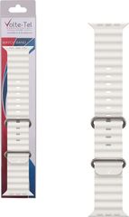 Volte-Tel Λουρακι Ρολογιου Apple Watch 42/44/45/49mm Ocean Band Loop WHITE-Black VT108 - (5205308341496)