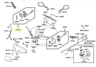 Σκρίπ Γκαζιού Μέ On/Off Στά Φώτα Kymco People.125S 2005 - 2006 3515A-KGBG-E00