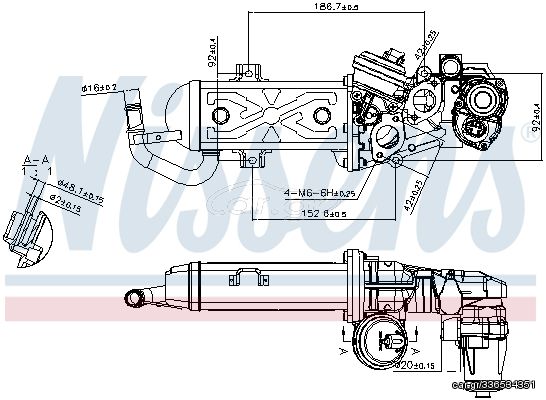 Βαλβίδα AGR ABARTH 124 SPIDER; AUDI A3, Q3, TT; SEAT ALHAMBRA, ALTEA, ALTEA XL, IBIZA IV, IBIZA IV SC, IBIZA IV ST, LEON; SKODA OCTAVIA II, RAPID, SUPERB II 1.4-2.0D 05.03-