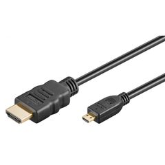 GOOBAY καλώδιο HDMI σε HDMI Micro 53786 με Ethernet, 4K/60Hz, 3m, μαύρο